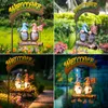 Lumières solaires Décor extérieur gnomes swing jardin cadeaux drôles pour les femmes décorations de maman avec signe de bienvenue 240411