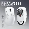 R1 Superlight Mouse Bluetooth 24G Bezprzewodowe gier Pixart PAW3311 Czujnik 6 Regulowany DPI dla gry biurowej 240419