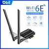 Karty Wi -Fi 6e AX3000 WiFi adapter Tri Tri Band 2,4G/5G/6G Desktop PCIE bezprzewodowa obsługa karty sieciowej 5.2 Bluetooth na PC Win 10/11