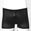 Underpants Men's Ultra Thin See Through Sheer Sexy Lingerie For Male Front Bulge Pouch Stretchy Stocking Boxer Shorts Underwear