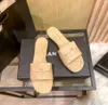 Paris Dazzle designer Sliponi sandali da donna Stripes estate Stripes cuccioli piatti piatti da fuoco da donna Flip Flops c Seme doppio seme novanta albicocca