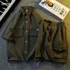 Spares de canciones para hombres Estilo coreano Camisa de trabajo de altura corta de seda de seda corta