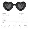 Óculos de sol Y2K Designer de grandes dimensões Love Heart Women for Men vintage Punk Pink Sun Glasses Trendy Big Frame Shades