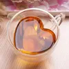 Wine Glasses 1 Cup Of Tea Beer Juice Coffee Gift Drinks Double Walled Glass Heat-resistant Heart 180ml/240ml