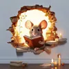 M736 Mouse Hole Wall Sticker Book Lovers Vinyl Decal Reading Decor Cute in a 240418