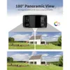 HIK 8MP 180 Panoramique Double Lens Poe Bullet IP Camera avec imagerie colorée, détection humaine / véhicule, lumière stroboscopique, alarme audio - compatible avec une surveillance 24/7
