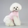 Ropa para perros el vestido de estilo verano flores delgadas oso de peluche pequeño cachorro de tiras