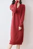 Casual jurken merino wollen trui verdikte jurk vaste kleur 2024 herfst en winter dames woon -werkverkeer prucklover