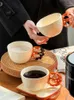 Muggar koreanska inregular kaffekopp kreativt handtag keramikjuice dricka mugg 300 ml högkvalitativ hemmakontor söt vatten