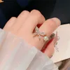 Frauen Band Tiifeany Ring Schmuck 2024 mittelalterlicher Luxusindex Finger einzigartiger Zirkon offen Schwanz süß und elegant