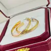 Charme Trinity Brand Designer S Sterling Sier Round Loop Boucles pour femmes bijoux avec cadeau Box Party