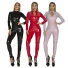 APPARENTER SEXY DONNE CALDO CALDO CATTISUNT FAUTRO PVC PVC Latex corpi di cerniera frontale turisci a cavallo aperto si allungano costumi erotici