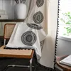 Bohemian Polyester Cotton Curtain semi-blackout, Mandala Geometric Print Farmhouse Style Curtain, adapté pour le salon Bureau Couteille de cuisine 1PC