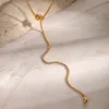 2024 New 18k Gold Stainless Steel Ball Snake Bone Chain Necklace for Women Fashionable and Simple Gold Adjustable Y-shaped Free Shipping for Wedding Party Jewelry