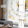Kurtyna kwiatowa pszczoła akwarela wieniec gościnny zasłony w salonie okno tiulowy sypialnia do sypialni Drape Decor Home Decor