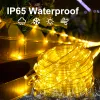 Decorations 500LED Outdoor LED Solar Tube Rope Fairy Light Waterproof Christmas Decoration String lamp For Garden Fence Yard Balcony