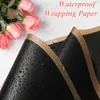 40PCSPACK Zwarte gouden grens Rose Bloem Wikkelpapier Koreaanse stijl Gift Wrap Florist Bouquet Wikkelpapier 240426