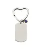 10pcs miroir polonais en acier inoxydable clés de coeur cristal brithstone vierge barres de noueurs pour le nom personnalisé de bricolage 240426
