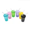 Nieuwste plastic cup -stijl Bong Hookahs met glazen kom draagbare rookwaterpijp olierig gereedschap Accessoires Meerdere kleuren