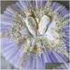 Tanzkleidung Ballett Kinder Professionelle Tutus Purple White Lake Tutu Kinder Kostüm Outfit für Mädchen Dance Wear Drop Lieferung DHFGW