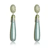 Orecchini per borchie 2024 Retro Ladies Long Water Drop Pearl S925 Silver Ago Fashion Simple