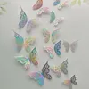 12 stuks 3d holle vlinderwandsticker slaapkamer woonkamer huisdecoratie papieren vlinder y240424