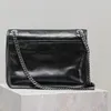 12A Upgrade Mirror Quality Designer Niki Flap Bags 28cm Cowhide Leather Chain bag Women Genuine Leather Handbags Travel Black Purse Crossbody Shoulder Strap Bag