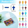 Colliers de pendentif 150pcs Cross acryliques Charmes de boucle d'oreille colorée Pendants avec des découvertes de fer pour des bijoux Making DIY Collier Bracelet Craft