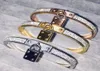 Дизайнерские бриллиантовые браслеты Ladies Men039s логотип бренд роскошные ювелирные украшения кожаные браслеты с металлическим замком заклинателя Highend Fash9481211