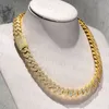 Tester 14 mm 925 Srebrny VVS Moissanite Diamond Niestandardowy biżuteria Hip Hop Ight Out Cuban Link Chain Początkowy naszyjnik