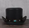 Beretti donne uomini in pelle Top Hat Presidente tradizionale Fedora Mago Steampunk Cosplay Party Caps Dropshipping 3Size 13CM4367469