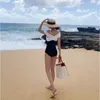 Korean Style One Piece Swimwear Women Padded Swimwear Solid Swimsuit Bathing Suit Sexy Lady Monokini Beachwear 2020 New