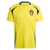 2024 Sweden Mens Soccer Jerseys National Team KULUSEVSKI FORSBERG ISAK GUDMUNDSSON LINDELOF Home Away Football Shirts Short Sleeve Adult Uniforms