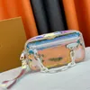 Kupplungsbeutel transparente Handtasche mit farbenfrohen PVC -Drucken klar