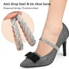 Parties de chaussures Femmes Shoelaces pour talons hauts et ceinture de cheville ajusté Lacets lacets Lacets Bande de ruisseaux élastiques SHOELACE