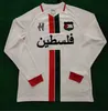 2023 2024 Palestine Football Jersey Black Center Stripe Red Green English Commemorative Football Shirt War 23 24 March Football uniform Long sleeved White black