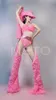 Stage Wear Sexy Pink Gogo Dance Clothing Hat Bikini Hollow Out Pants Dancer Costume Jazz Clothes Party Rave Outfit 001