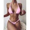 Seksi Micro Bikini 2024 Kadın Mayo Mini Tangalı Bikinis Set Plaj Giyim Yuları Top Mayo Kadın Yüzme Giyim Yüzme Takım elbise 240417