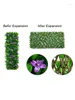 Fleurs décoratives Artificiel Ivy Hedge Intimité Clôture Panneau d'écran de jardin extérieur Décoration de balcon de fausse feuille mural vert réglable pour