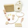 Doctor Toys prétend en silicone jouer au docteur Kit Food Grade Sécurité Infirmière pour filles garçons pour tout-petits jeux d'apprentissage jouet 240410