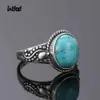 Bandringen Hoge kwaliteit Natuurlijke turquoise ring voor heren 925 Sterling Silver Fashionable Vintage Ring Sieraden Groothandel en directe verzending Q240427