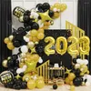 Feestdecoratiejaar zwart gouden ballon slinger boogkit latex baloon 2024 30 inch nummer folie ballonnen kerst