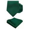 Bow Ties 1set Solid Color And Pocket Square Sets Pure Business Formal Handkerchief For Men Casual Occasions Wedding