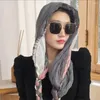 Halsdukar Långt braid Sunscreen Scarf Korean Etnisk stil Hårtillbehör Huvud Bomull Linne Beach Shawl Women Girls Girls