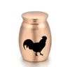 Chicken gegraveerde crematie Memorial urn as houder aluminium legering kleine aandenkens urnen voor menselijke huisdierenas 16x25mm4348315