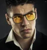 Sunglasses Vintage Carbon Fiber Sport Polarized UV400 Sunglassses For Men Germany Material Driving Glasses Night Vision Yellow Len7918753
