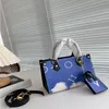 Louls Vutt Handväska Luxury Leather Designer Bag Floral Toth Purse Shoulder Crossbody Bag Women's Tote Top Bag ihop med en liten shoppi