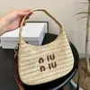 Miui Strohbag Luxury Cross Lod Bag Frauen Schulter Messenger Taschen Strand Urlaub Freizeit gewebte Lady Hobo Taschen