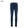 Damesjeans Pulabo Women Hoge Stretch Mid Taille Slim Fit denim bijgesneden broek gewassen Demin jeggings dames lente herfst mager broek