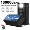 Mobiltelefon Power Banks 100000mAh Power Bank Magnetic Wireless Super Fast Charge 2.1A Solar Charging 4USB PowerBank för Xiaomi iPhone15 Portable Battery J240428